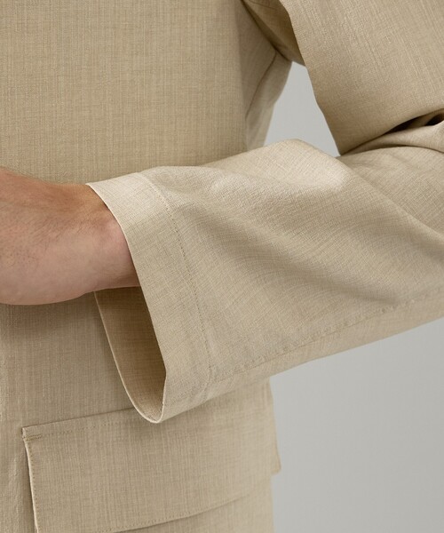 ABAHOUSE(アバハウス)の「カレンダー加工 リネンライク サマージャケット/ 軽量 ストレッチ(テーラードジャケット・メンズ・チャコールグレー/ダークブラウン/ベージュ系その他・46/50/48)」の9枚目の写真