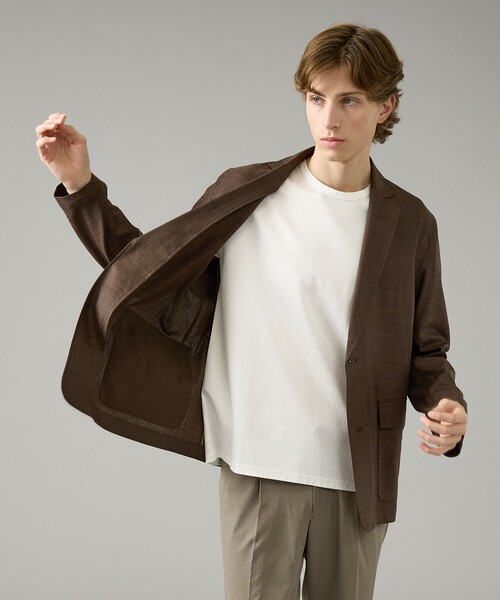 ABAHOUSE(アバハウス)の「カレンダー加工 リネンライク サマージャケット/ 軽量 ストレッチ(テーラードジャケット・メンズ・チャコールグレー/ダークブラウン/ベージュ系その他・46/50/48)」の16枚目の写真