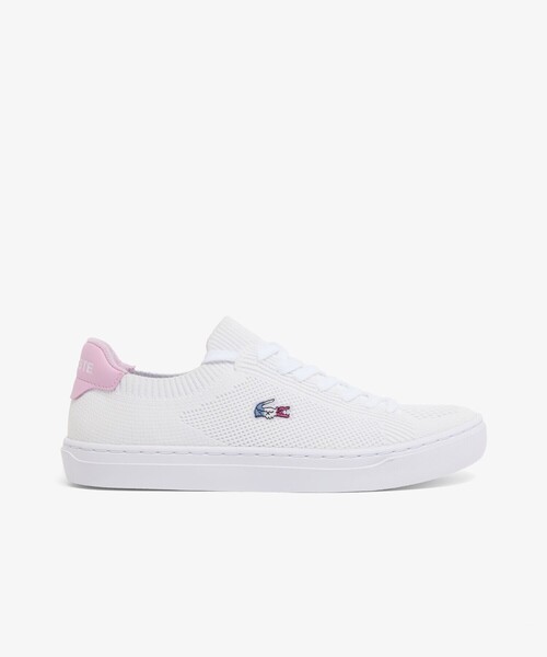 LACOSTE(ラコステ)の「レディース LA PIQUEE 2.0 126 1 CFA / 鹿の子地ニットスニーカー(スニーカー・レディース・ホワイト×ピンク・25.5cm/24.5cm/23.5cm/24.0cm/23.0cm/22.5cm)」の1枚目の写真