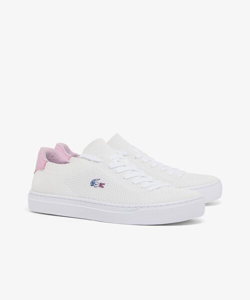 LACOSTE(ラコステ)の「レディース LA PIQUEE 2.0 126 1 CFA / 鹿の子地ニットスニーカー(スニーカー・レディース・ホワイト×ピンク・25.5cm/24.5cm/23.5cm/24.0cm/23.0cm/22.5cm)」の2枚目の写真