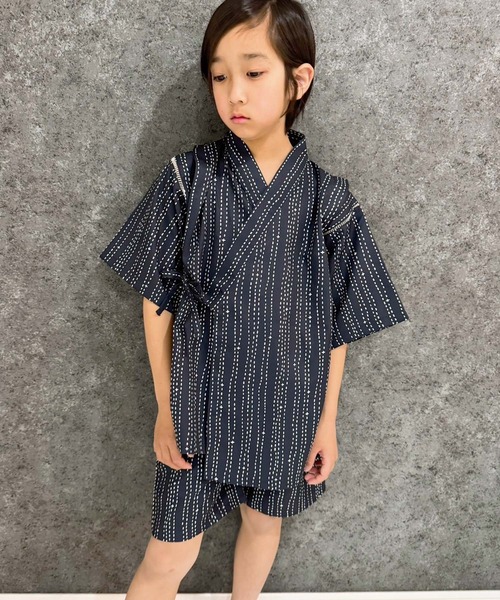 SHISKY（シスキー）の「接触冷感 キッズ 甚平（934-30）（浴衣・キッズ・グレー系その他3/ネイビー/ブラック/ブルー系その他3/ブラック系その他2/ブルー系その他2/グレー系その他/チャコールグレー/ブラック系その他3/グレー系その他2/ブルー系その他/ブラック系その他・140cm/130cm/120cm/110cm/150cm/160cm）」の6枚目の写真