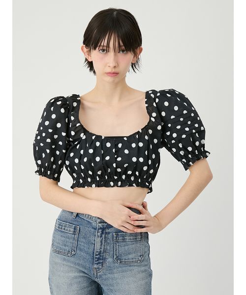 LILY BROWN(リリーブラウン)の「コットンパフスリーブブラウス(シャツ/ブラウス・レディース・ホワイト/ドット/その他・F)」の6枚目の写真