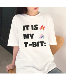 TEESSERT（ティーザート）の「イッツマイティビット レタリング ベーシック 半袖Tシャツ（ホワイト、ブラック、グレー）（Tシャツ/カットソー）」