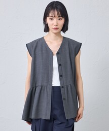 【接触冷感・着用しわ軽減・UV対策】ギャザージレトップス