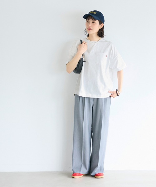 coca(coca)(コカ)の「ピスポケットワイドラウンドT(Tシャツ/カットソー・レディース・ホワイト/ライトピンク・L/M/S)」の9枚目の写真
