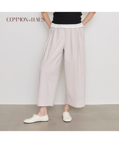 COMMON+HAUS(コモンハウス)の「綿混クロップドタックワイドパンツ(その他パンツ・レディース・グレー/セージグリーン/ブラック・S/M/L)」の12枚目の写真