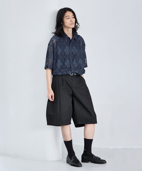 RAGEBLUE(レイジブルー)の「レース編み柄/総柄シャツ(シャツ/ブラウス・メンズ・ホワイト/ブルー/ブラック・MEDIUM/LARGE)」の20枚目の写真