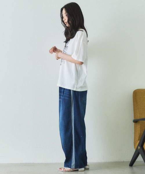 Doux archives(ドゥアルシーヴ)の「PARIS転写ロゴTee(Tシャツ/カットソー・レディース・ミント/オフホワイト・FREE)」の6枚目の写真