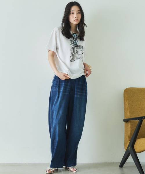 Doux archives(ドゥアルシーヴ)の「PARIS転写ロゴTee(Tシャツ/カットソー・レディース・ミント/オフホワイト・FREE)」の8枚目の写真
