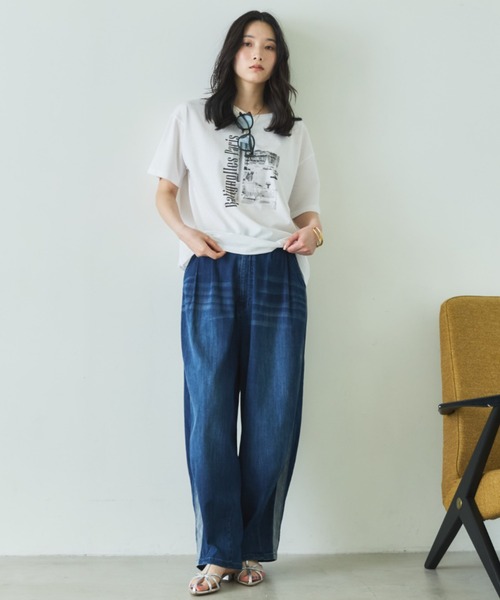Doux archives(ドゥアルシーヴ)の「PARIS転写ロゴTee(Tシャツ/カットソー・レディース・ミント/オフホワイト・FREE)」の9枚目の写真