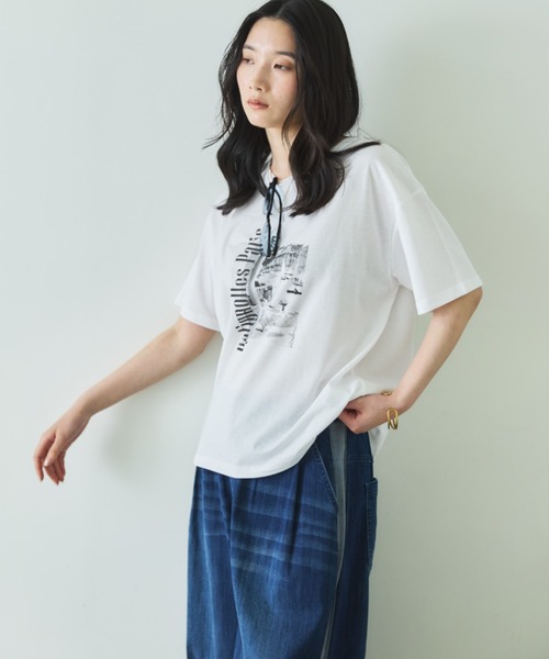 Doux archives(ドゥアルシーヴ)の「PARIS転写ロゴTee(Tシャツ/カットソー・レディース・ミント/オフホワイト・FREE)」の12枚目の写真