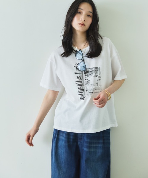 Doux archives(ドゥアルシーヴ)の「PARIS転写ロゴTee(Tシャツ/カットソー・レディース・ミント/オフホワイト・FREE)」の11枚目の写真