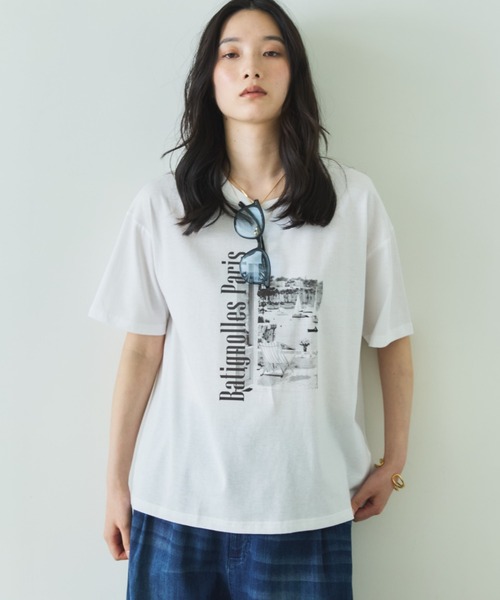 Doux archives(ドゥアルシーヴ)の「PARIS転写ロゴTee(Tシャツ/カットソー・レディース・ミント/オフホワイト・FREE)」の15枚目の写真