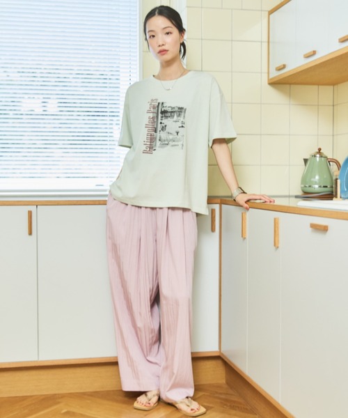 Doux archives(ドゥアルシーヴ)の「PARIS転写ロゴTee(Tシャツ/カットソー・レディース・ミント/オフホワイト・FREE)」の16枚目の写真
