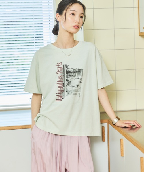 Doux archives(ドゥアルシーヴ)の「PARIS転写ロゴTee(Tシャツ/カットソー・レディース・ミント/オフホワイト・FREE)」の22枚目の写真