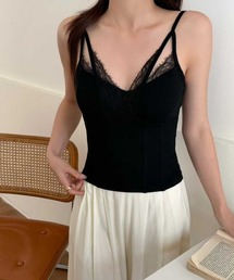 レースドッキングキャミソール カップ付き