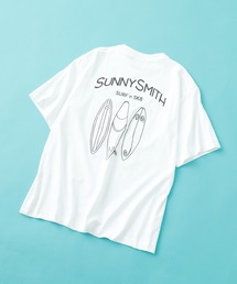 Sunny Smirh サーフボードイラストロゴ両面刺繍Tシャツ 半袖