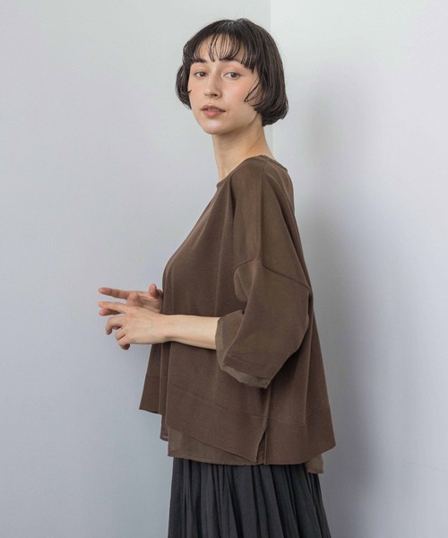 studio CLIP（スタディオクリップ）の「《natural by clip》《SETアイテム》１２Ｇレイヤープルオーバー（ニット/セーター・レディース・ブラック/ブラウン/ホワイト・FREE）」の10枚目の写真