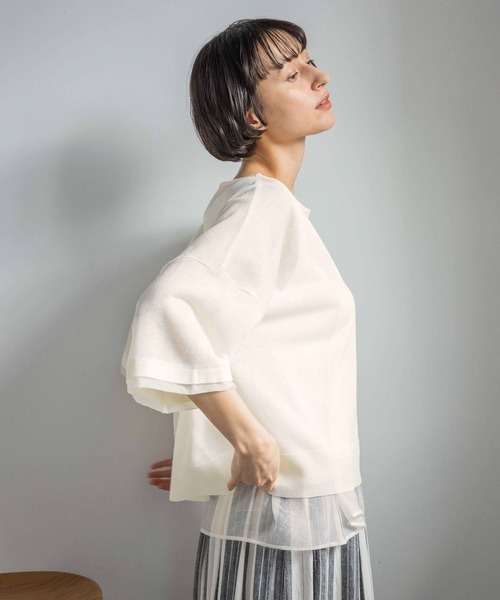 studio CLIP（スタディオクリップ）の「《natural by clip》《SETアイテム》１２Ｇレイヤープルオーバー（ニット/セーター・レディース・ブラック/ブラウン/ホワイト・FREE）」の18枚目の写真