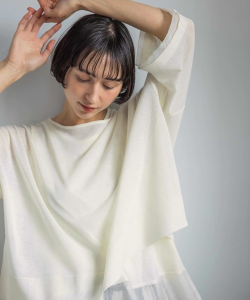 studio CLIP（スタディオクリップ）の「《natural by clip》《SETアイテム》１２Ｇレイヤープルオーバー（ニット/セーター・レディース・ブラック/ブラウン/ホワイト・FREE）」の20枚目の写真