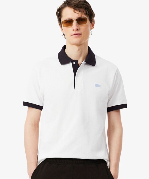 LACOSTE(ラコステ)の「配色コントラストリブ 2トーンポロシャツ(ポロシャツ・メンズ・オレンジ/ホワイト/ライトブルー・3/5/2/4)」の13枚目の写真