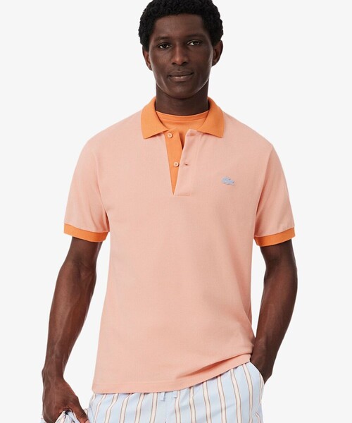 LACOSTE(ラコステ)の「配色コントラストリブ 2トーンポロシャツ(ポロシャツ・メンズ・オレンジ/ホワイト/ライトブルー・3/5/2/4)」の8枚目の写真