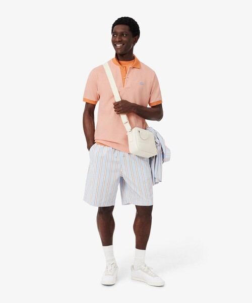 LACOSTE(ラコステ)の「配色コントラストリブ 2トーンポロシャツ(ポロシャツ・メンズ・オレンジ/ホワイト/ライトブルー・3/5/2/4)」の4枚目の写真