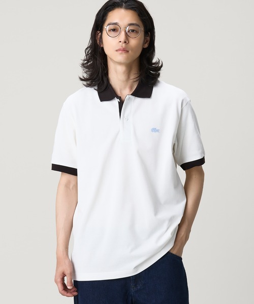 LACOSTE(ラコステ)の「配色コントラストリブ 2トーンポロシャツ(ポロシャツ・メンズ・オレンジ/ホワイト/ライトブルー・3/5/2/4)」の2枚目の写真
