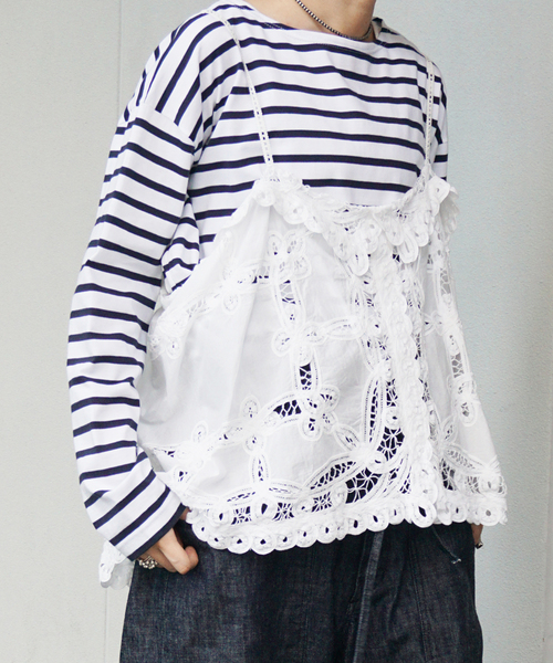 JOURNAL STANDARD LUXE(ジャーナルスタンダード ラックス)の「《追加3》バテンレース キャミブラウス(シャツ/ブラウス・レディース・ホワイト/ブラック・FREE)」の2枚目の写真
