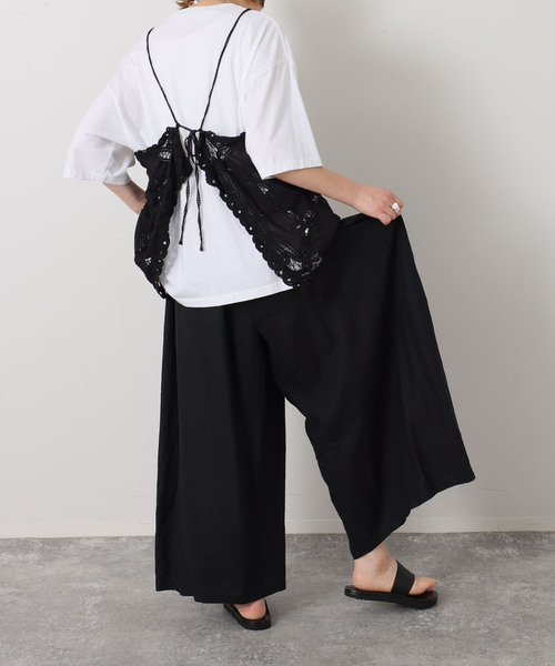 JOURNAL STANDARD LUXE(ジャーナルスタンダード ラックス)の「《追加3》バテンレース キャミブラウス(シャツ/ブラウス・レディース・ホワイト/ブラック・FREE)」の6枚目の写真