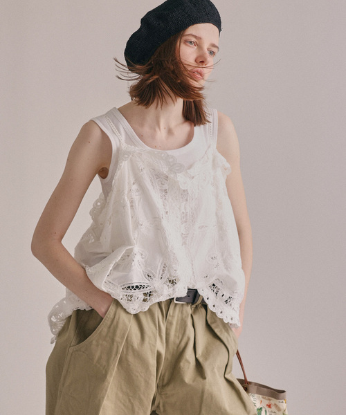 JOURNAL STANDARD LUXE(ジャーナルスタンダード ラックス)の「《追加3》バテンレース キャミブラウス(シャツ/ブラウス・レディース・ホワイト/ブラック・FREE)」の22枚目の写真