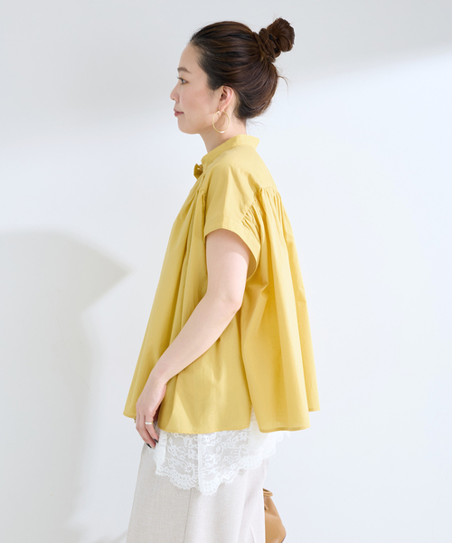 B.C STOCK(ベーセーストック)の「手洗い可 / ボイルスキッパーブラウス(シャツ/ブラウス・レディース・ホワイト/イエロー/ブラウン・FREE)」の20枚目の写真
