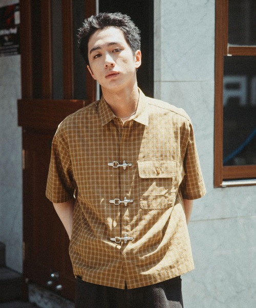 RAGEBLUE（レイジブルー）の「Firemen Buckle Check Shirts/ファイヤーマンバックル/チェックシャツ（シャツ/ブラウス・メンズ・ライトベージュ/ブラウン/ネイビー・MEDIUM/LARGE）」の22枚目の写真