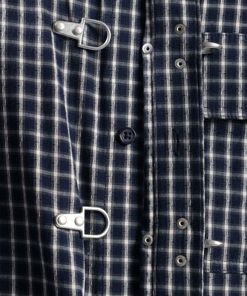 RAGEBLUE（レイジブルー）の「Firemen Buckle Check Shirts/ファイヤーマンバックル/チェックシャツ（シャツ/ブラウス・メンズ・ライトベージュ/ブラウン/ネイビー・MEDIUM/LARGE）」の9枚目の写真