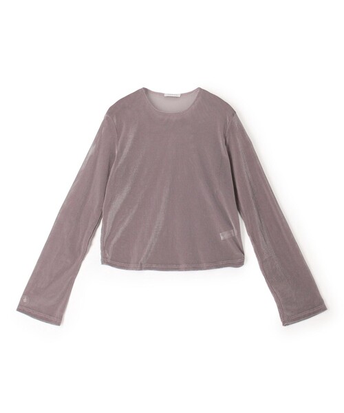 SIMONE WILD(シモーネワイルド)の「SIMONE WILD MESH VELVET EASY LS メッシュベルベット ロングスリーブTシャツ(Tシャツ/カットソー・レディース・ピンク/ダークブルー・S)」の2枚目の写真