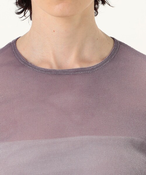 SIMONE WILD(シモーネワイルド)の「SIMONE WILD MESH VELVET EASY LS メッシュベルベット ロングスリーブTシャツ(Tシャツ/カットソー・レディース・ピンク/ダークブルー・S)」の11枚目の写真
