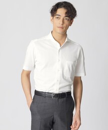 【Nikkei magazine掲載/ウォッシャブル/軽量】ニットサッカー半袖シャツ