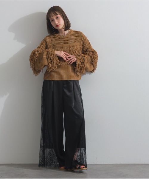 OandI(オーアンドアイ)の「サテンxレースタックパンツ(その他パンツ・レディース・ブラック/ホワイト・M)」の20枚目の写真
