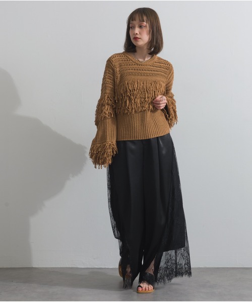 OandI(オーアンドアイ)の「サテンxレースタックパンツ(その他パンツ・レディース・ブラック/ホワイト・M)」の22枚目の写真