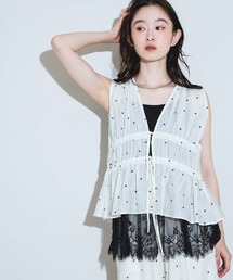 RIB MIX DENIM BUSTIER（その他トップス）｜Ameri（アメリ）の