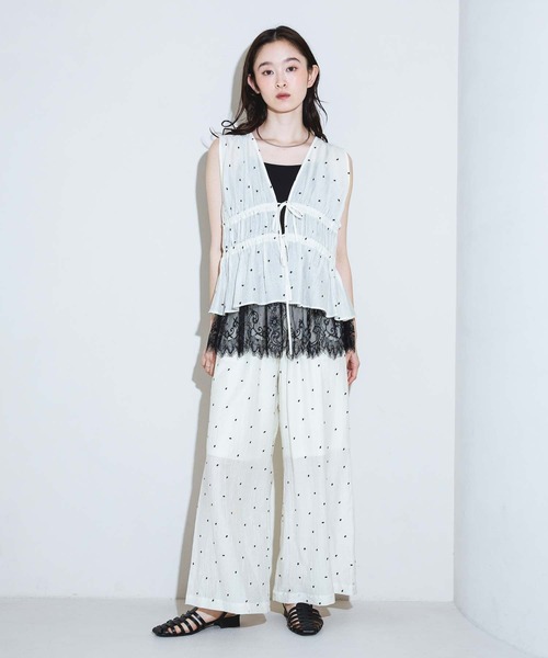 LAKOLE（ラコレ）の「＜接触冷感＞ドット刺繍ビスチェ / 848938（その他トップス・レディース・ブルー/ブラック/アイボリー・FREE）」の12枚目の写真