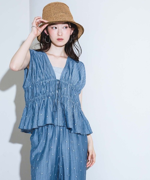 LAKOLE（ラコレ）の「＜接触冷感＞ドット刺繍ビスチェ / 848938（その他トップス・レディース・ブルー/ブラック/アイボリー・FREE）」の18枚目の写真