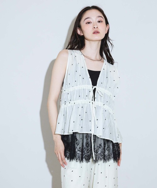 LAKOLE(ラコレ)の「<接触冷感>ドット刺繍ビスチェ / 848938(その他トップス・レディース・ブルー/ブラック/アイボリー・FREE)」の6枚目の写真