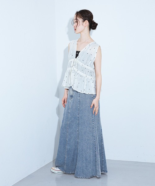 LAKOLE(ラコレ)の「<接触冷感>ドット刺繍ビスチェ / 848938(その他トップス・レディース・ブルー/ブラック/アイボリー・FREE)」の8枚目の写真