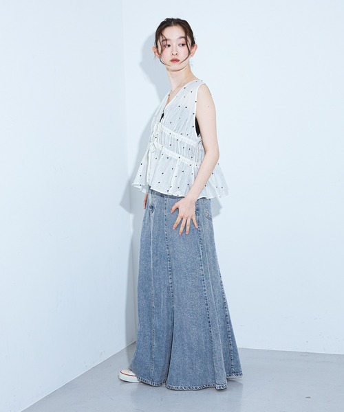 LAKOLE(ラコレ)の「<接触冷感>ドット刺繍ビスチェ / 848938(その他トップス・レディース・ブルー/ブラック/アイボリー・FREE)」の9枚目の写真