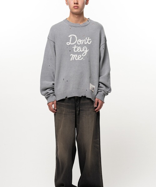 Maison MIHARA YASUHIRO（メゾンミハラヤスヒロ）の「Don't Tag Me Jacquard Knit Sweater（ニット/セーター・メンズ・グレー/ブラック・44/46/48）」の2枚目の写真