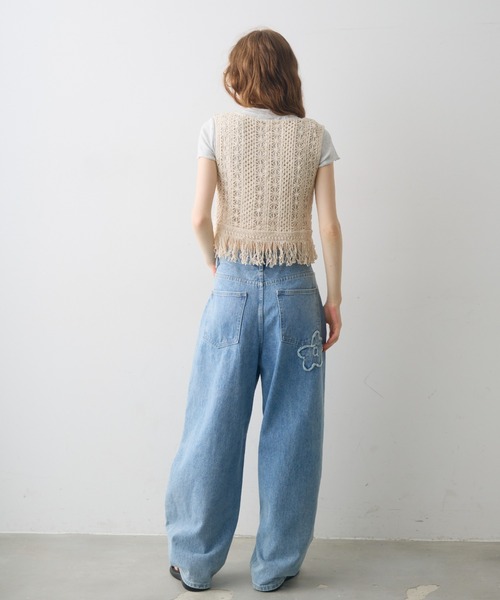 Crisp(クリスプ)の「flower crochet fringe tops / フラワークロシェフリンジトップス(ベスト・レディース・ナチュラル・FREE)」の8枚目の写真