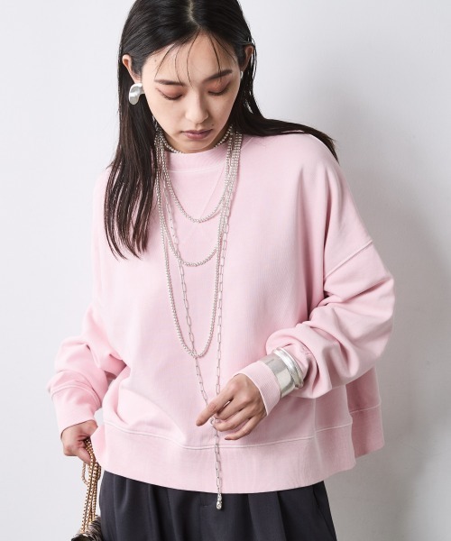 CHIC STYLE(シックスタイル)の「ワイドシルエットクルーネックスウェット<大きいサイズ有>シックスタイル(スウェット・レディース・ライトピンク/スミクロ/アイボリー・M/5L/4L/3L/LL/L)」の1枚目の写真