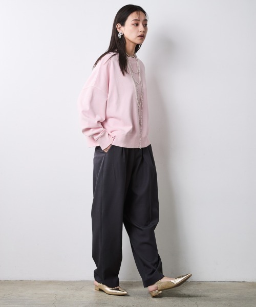 CHIC STYLE(シックスタイル)の「ワイドシルエットクルーネックスウェット<大きいサイズ有>シックスタイル(スウェット・レディース・ライトピンク/スミクロ/アイボリー・M/5L/4L/3L/LL/L)」の6枚目の写真