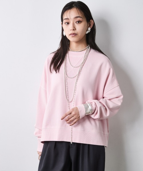 CHIC STYLE(シックスタイル)の「ワイドシルエットクルーネックスウェット<大きいサイズ有>シックスタイル(スウェット・レディース・ライトピンク/スミクロ/アイボリー・M/5L/4L/3L/LL/L)」の9枚目の写真